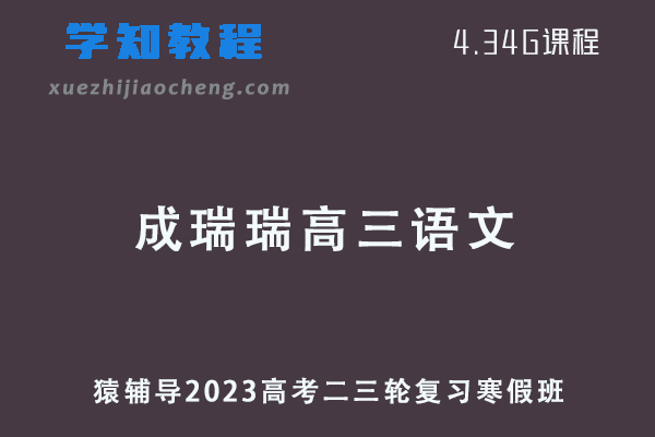猿辅导2023成瑞瑞高三语文高考二三轮复习视频教程寒假班