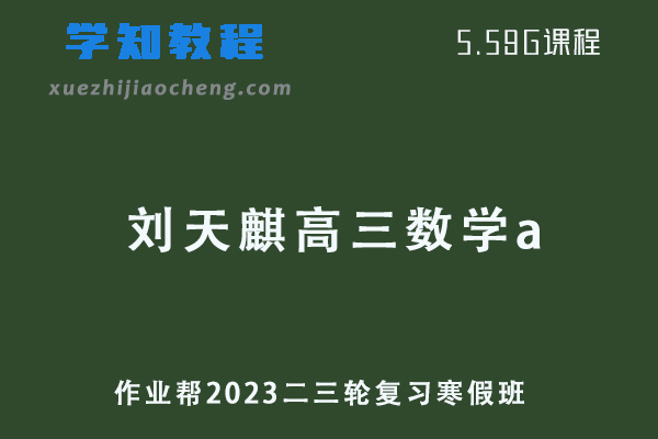 作业帮2023刘天麒高三数学a班高考二轮复习视频教程+课堂笔记寒假班