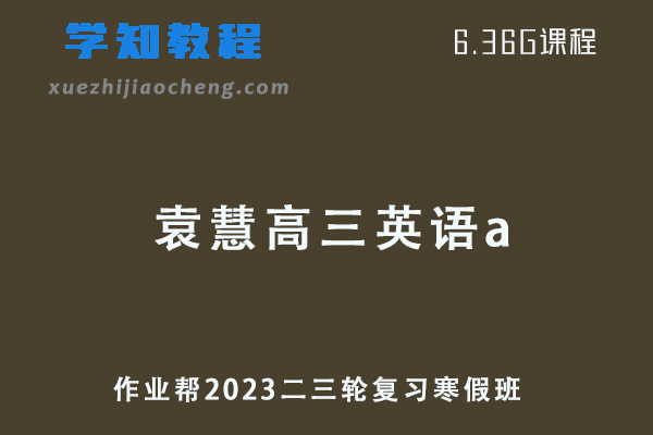 作业帮2023袁慧高三英语a班高考二三轮复习视频教程+课堂笔记寒假班