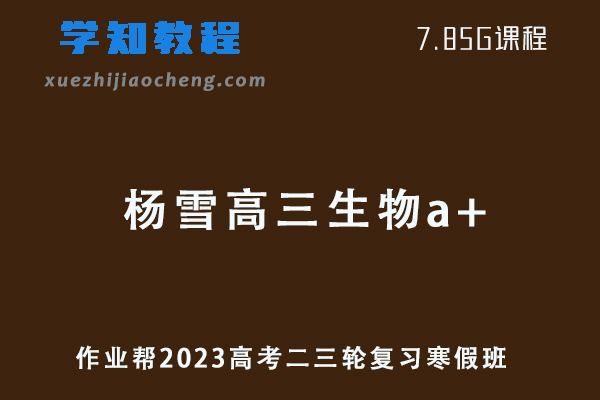 作业帮2023杨雪高三生物a+班高考二轮复习视频教程+课堂笔记寒假班