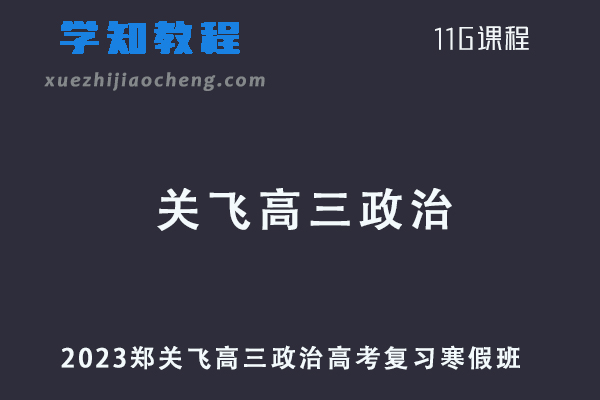 2023高考郑关飞高三政治复习视频教程寒假班