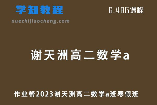 作业帮2023谢天洲高二数学a班视频教程+课堂笔记寒假班