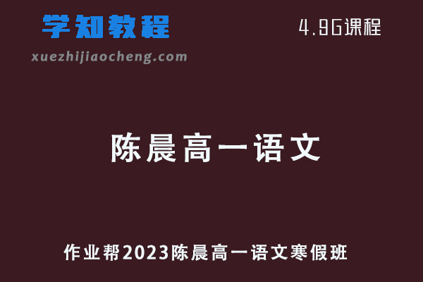 作业帮2023陈晨高一语文寒假班网课视频教程+课堂笔记