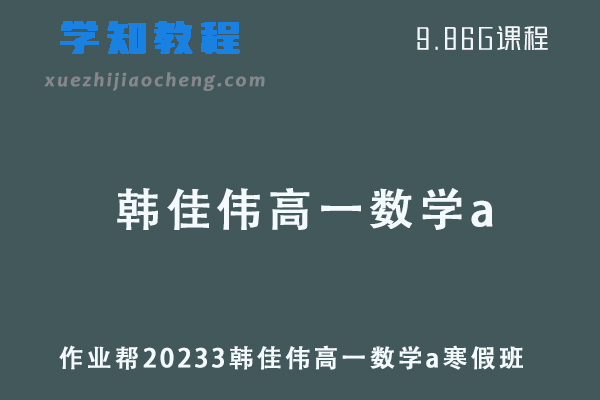 作业帮2023韩佳伟高一数学a班寒假班网课视频教程+课堂笔记
