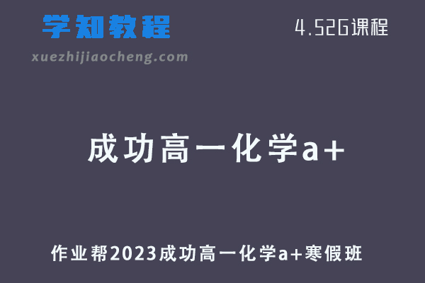作业帮2023成功高一化学a+班寒假班视频教程+课堂笔记