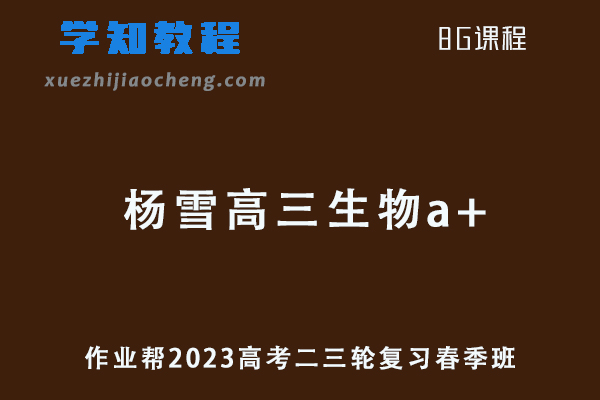 作业帮2023杨雪高三生物a+春季班高考生物二三轮复习视频教程+课堂笔记