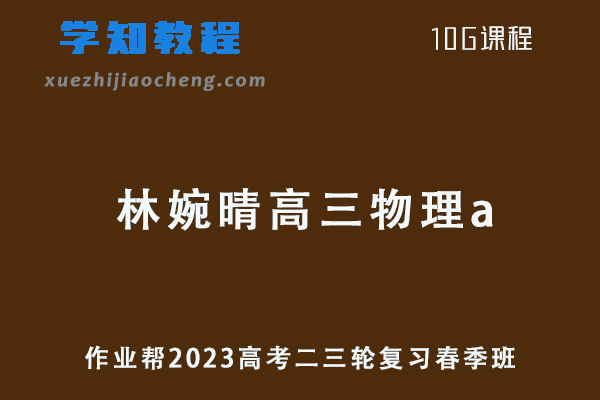 作业帮2023林婉晴高三物理a视频教程+课堂笔记23年高考物理二三轮复习教程春季班