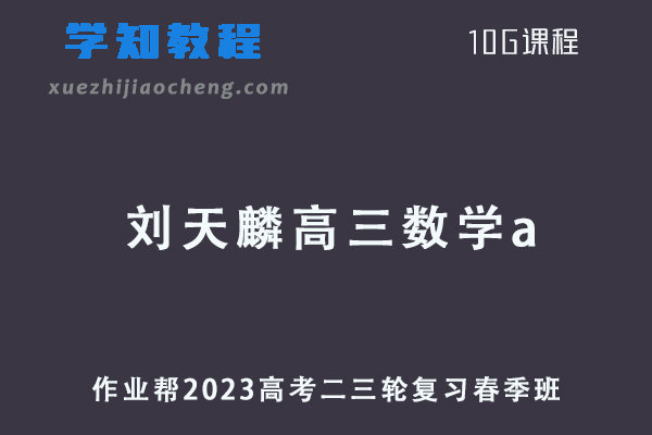 作业帮2023刘天麒高三数学a视频教程+课程笔记23年高考数学二三轮复习教程春季班