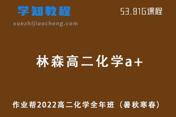 作业帮2022林森高二化学a+班全年班课程+课堂笔记+讲义