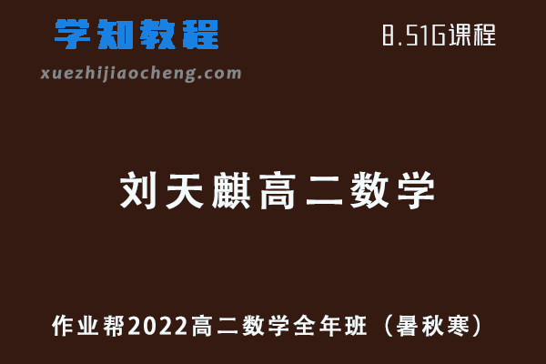 作业帮2022刘天麒高二数学a全年班课程+课堂笔记+讲义