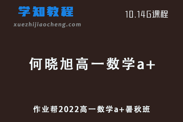 作业帮2022何晓旭高一数学a+班暑秋班教程+课堂笔记+讲义