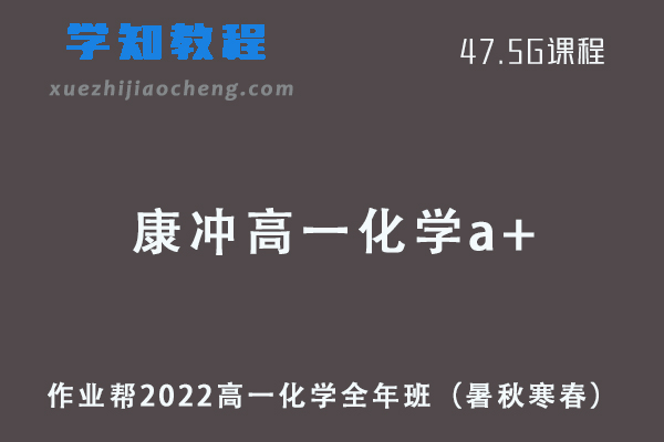作业帮2022康冲高一化学a+全年班教程+课堂笔记+讲义