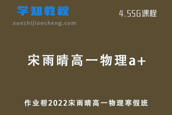作业帮2022宋雨晴高一物理a+寒假班课程+课堂笔记+讲义
