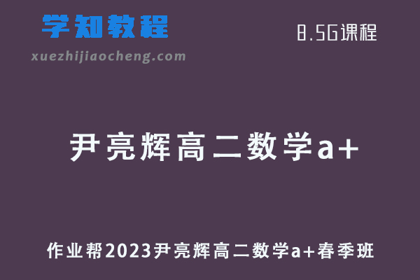 作业帮2023尹亮辉高二数学a+春季班视频教程+课堂笔记