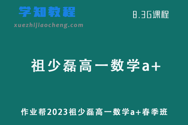 2023作业帮祖少磊高一数学a+春季班