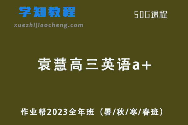 袁慧2023高三英语a+全年班（暑/秋/寒/春班）