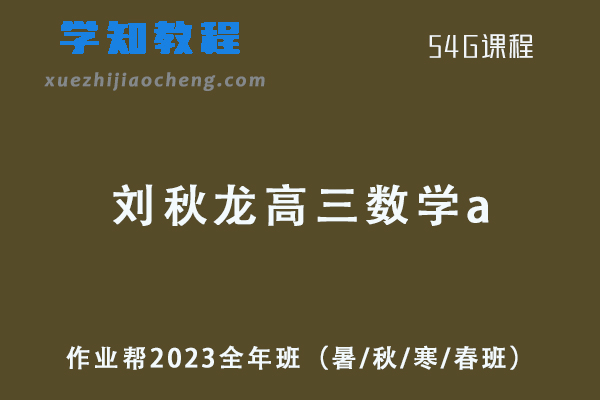 作业帮2023刘秋龙高三数学a教辅资源高考数学一二三轮复习全年班（暑/秋/寒/春班/密训班）