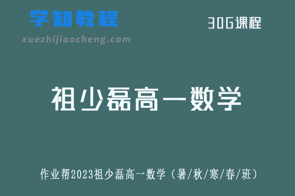 祖少磊高中数学网课作业帮2023祖少磊高一数学a+教程全年班（暑/秋/寒/春/班）