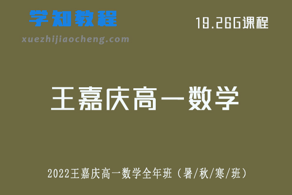 2022乐学王嘉庆高一数学网课全年系统班（暑假+秋季+寒假）