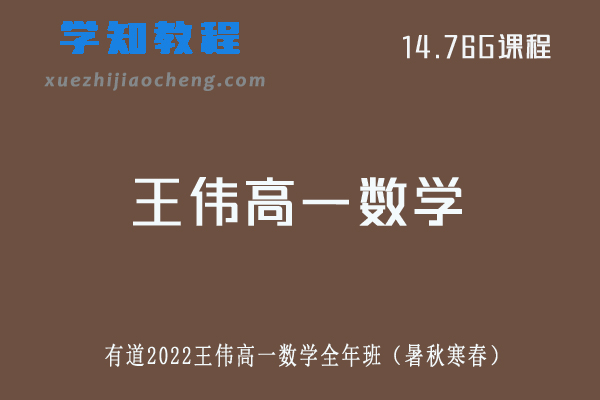 王伟高中数学网课2022有道王伟高一数学教程全年班（暑假+秋季+寒假+春季）